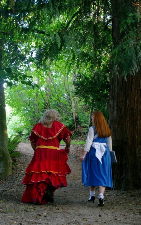 Alice and The Dame wlaking in the Forest